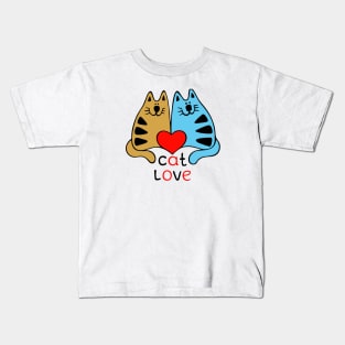 Cat in love Kids T-Shirt